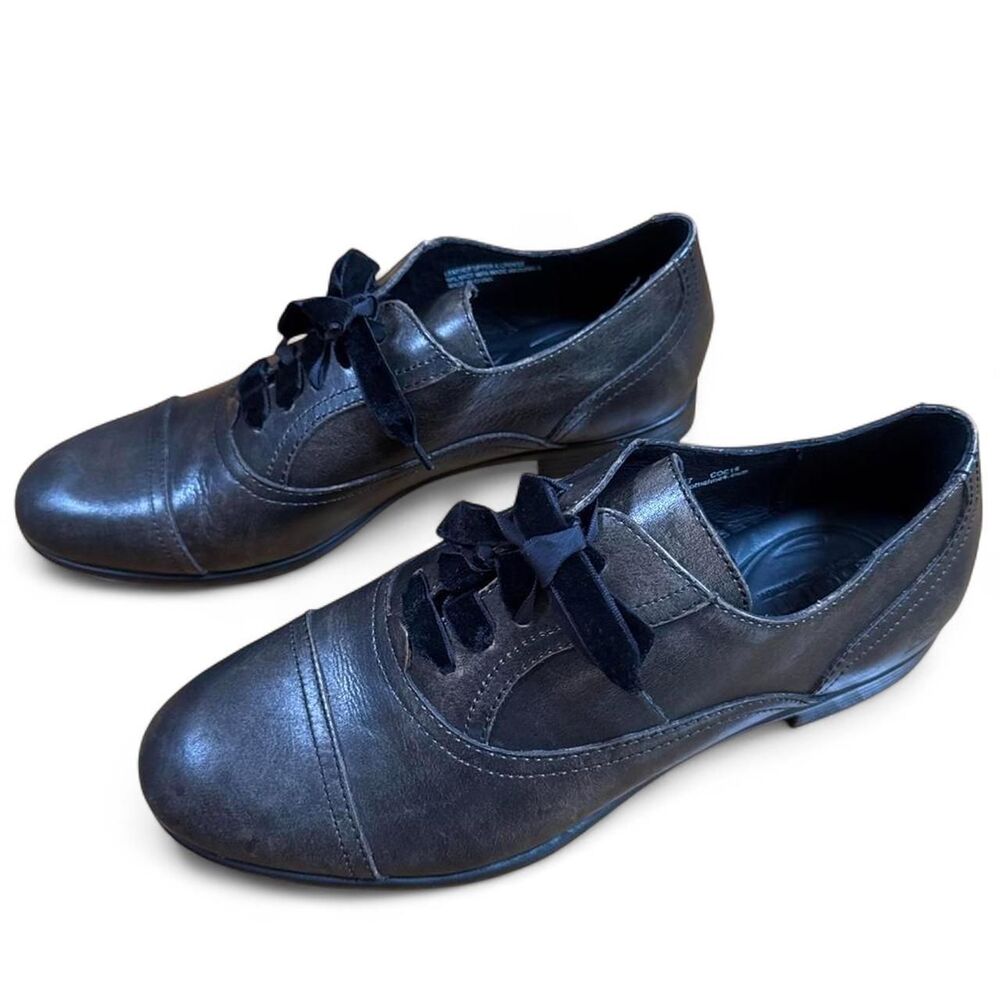 Born Women's "Nettie" Leather Cap-Toe Brown Oxford Shoes 10 M Velvet Laces